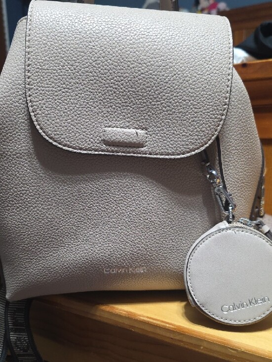 calvin klein pebbled leather backpack Arabella Flap Backpack, Black/Silver, One Size : Clothing, Shoes & Jewelry 2 Zipper Compartments Interior Calvin Klein Zulle Organizational Backpack,
